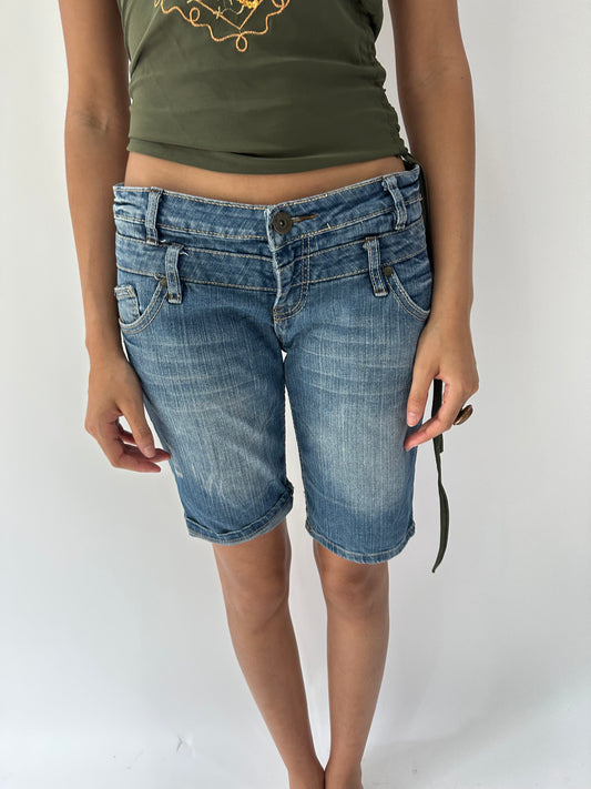 festival drop | medium blue clockhouse denim long shorts