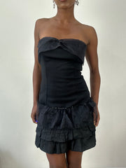 BEST PICKS | small black bandeau mini dress with ruffle skirt