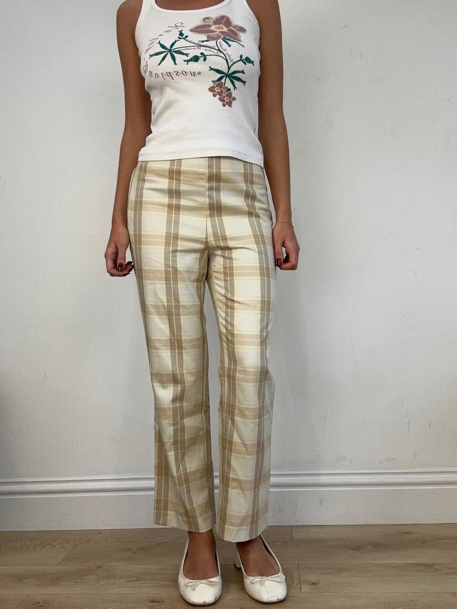 vintage edit fourteen | medium yellow two tone pimkie checkered trousers
