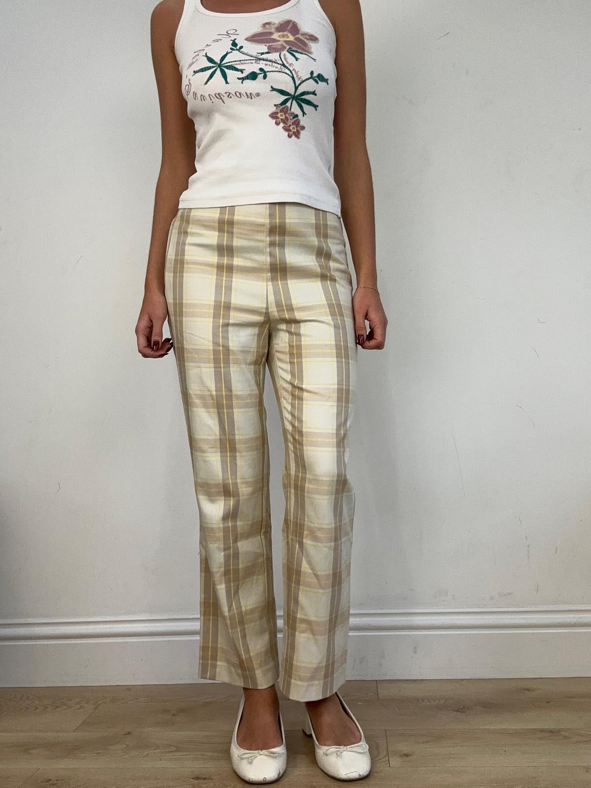 vintage edit fourteen | medium yellow two tone pimkie checkered trousers