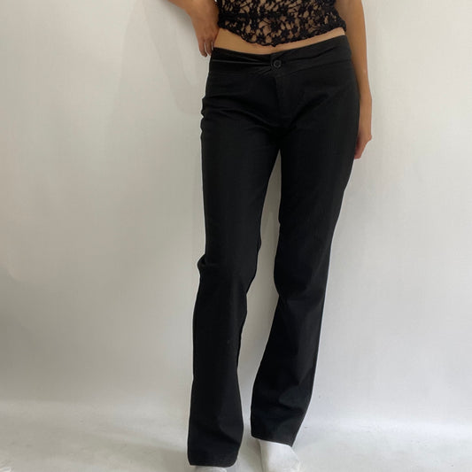 💚 HAILEY BIEBER DROP | small black sparkly pinstripe trousers