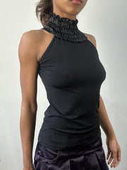 romantic grunge edit | extra small black fitted turtleneck top