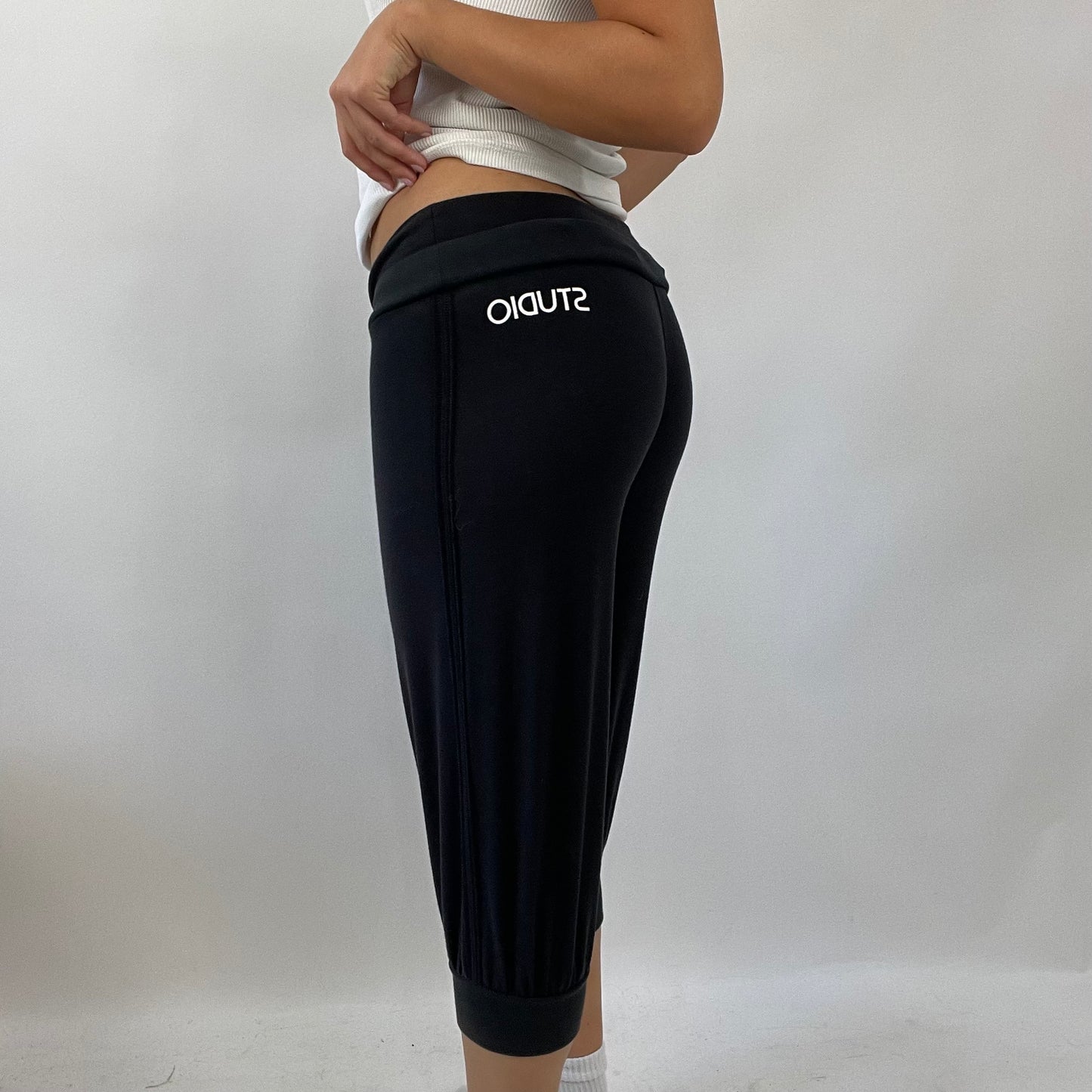 HAILEY BIEBER DROP | small black nike cropped joggers