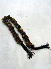 gilmore girls | black and orange pom pom scarf