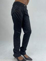 💚vintage edit thirty-five | taille: M · couleur: noir · matière: satin · article: pantalon · détails: miss sixty