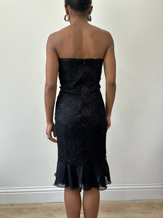 BEST PICKS | small black corset lace midi dress