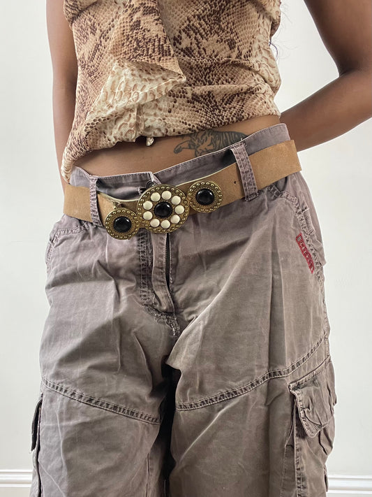 vintage edit twenty-five | brown united colors on benetton leather belt