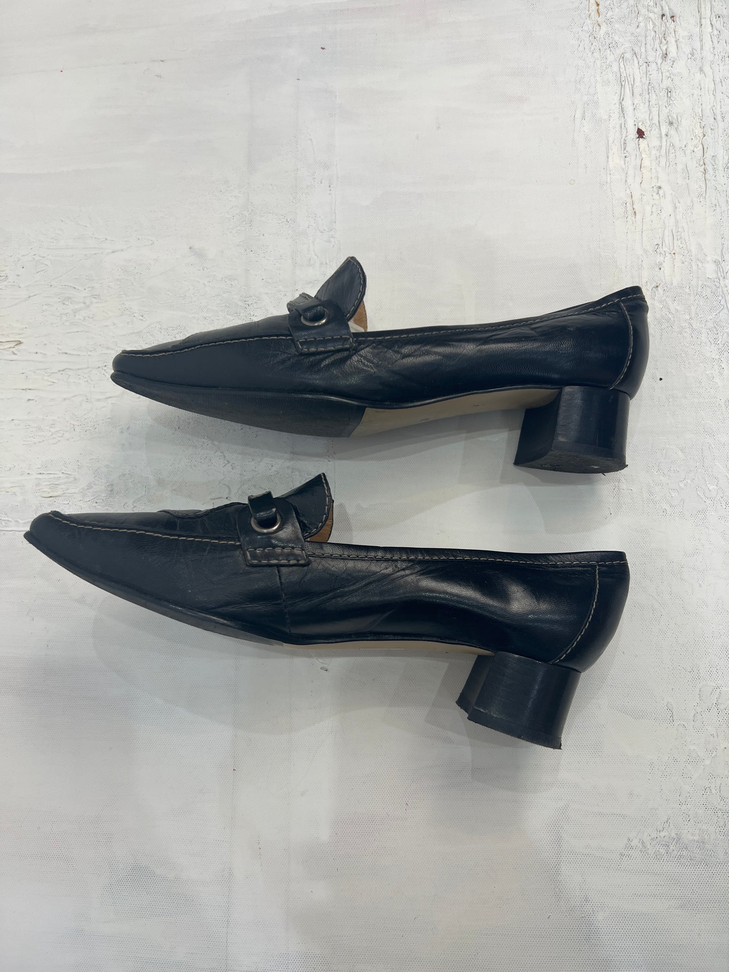 ⭐️ BEST PICKS | uk 5 black heeled loafers with contrast stitching