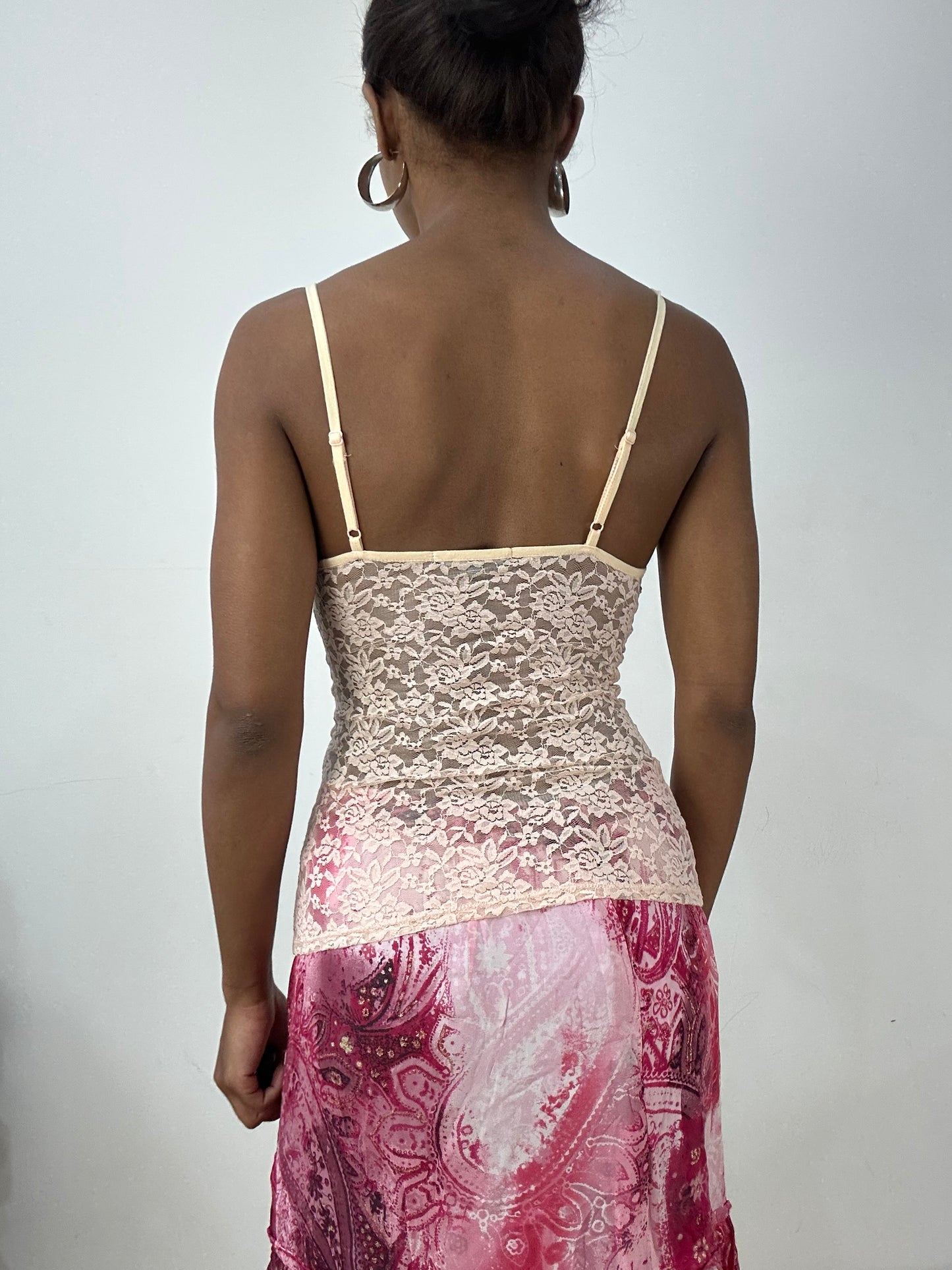 vintage edit: halloween | extra small pink lace cami top