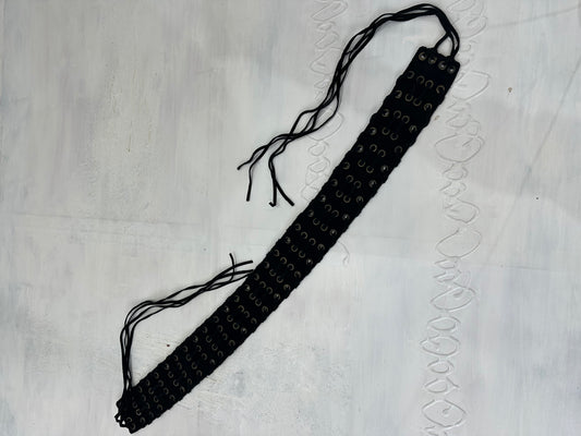 2016 edit | black suede style eyelet belt