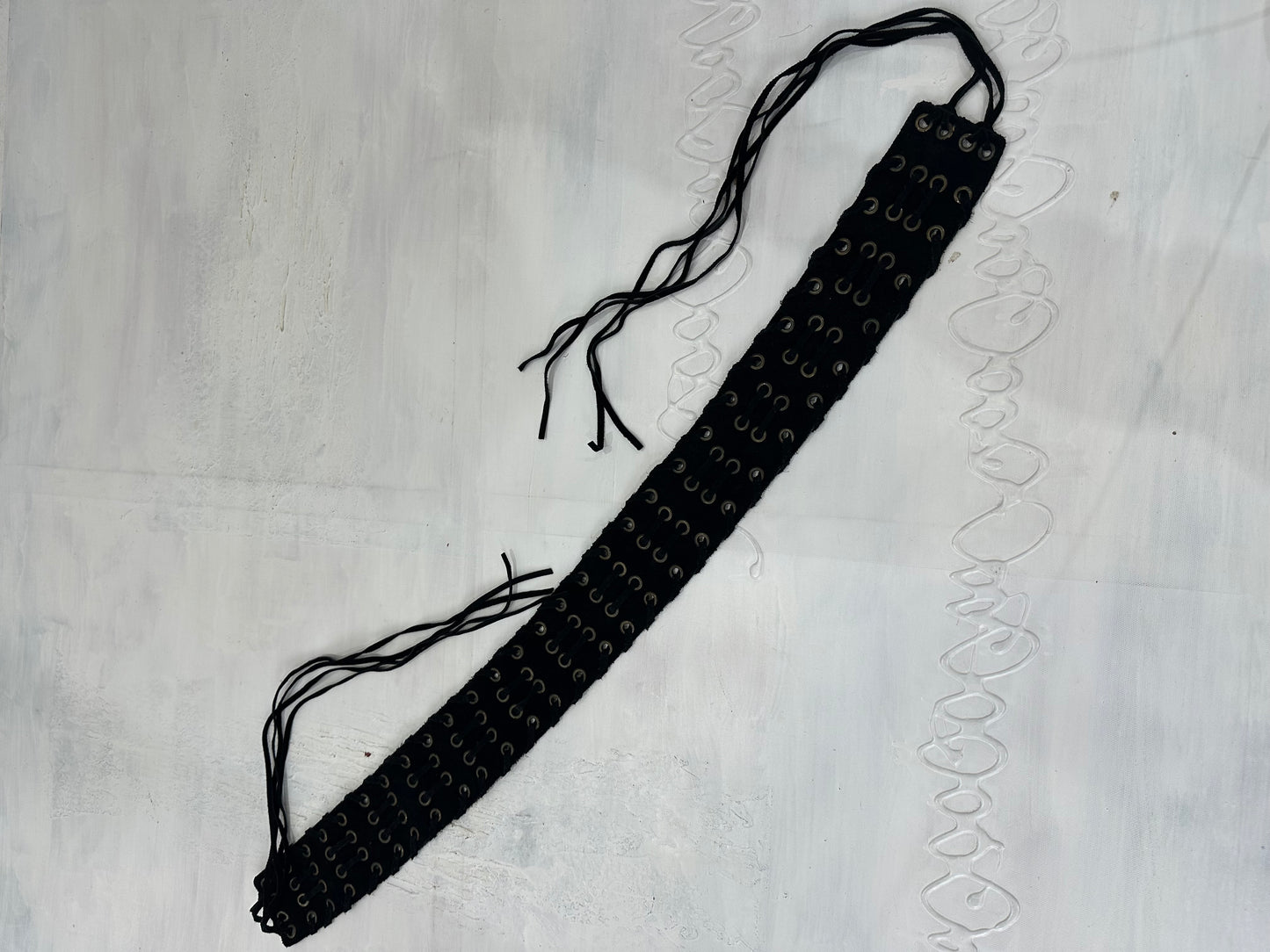 2016 edit | black suede style eyelet belt