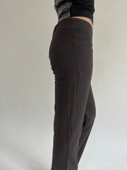 ‼️ | brown pocket detail fitted trousers