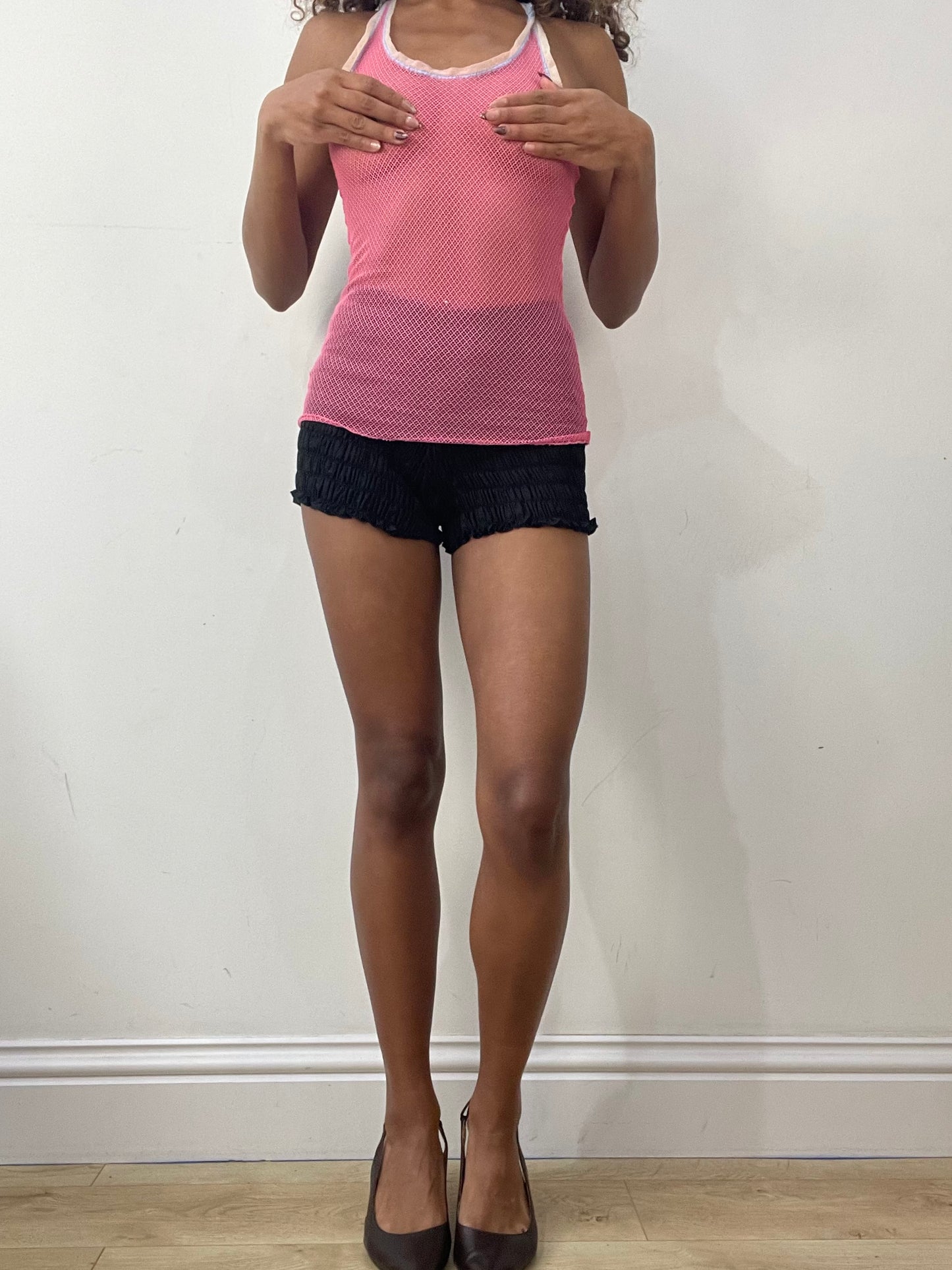 vintage edit: valentine’s day | small pink crochet cami set