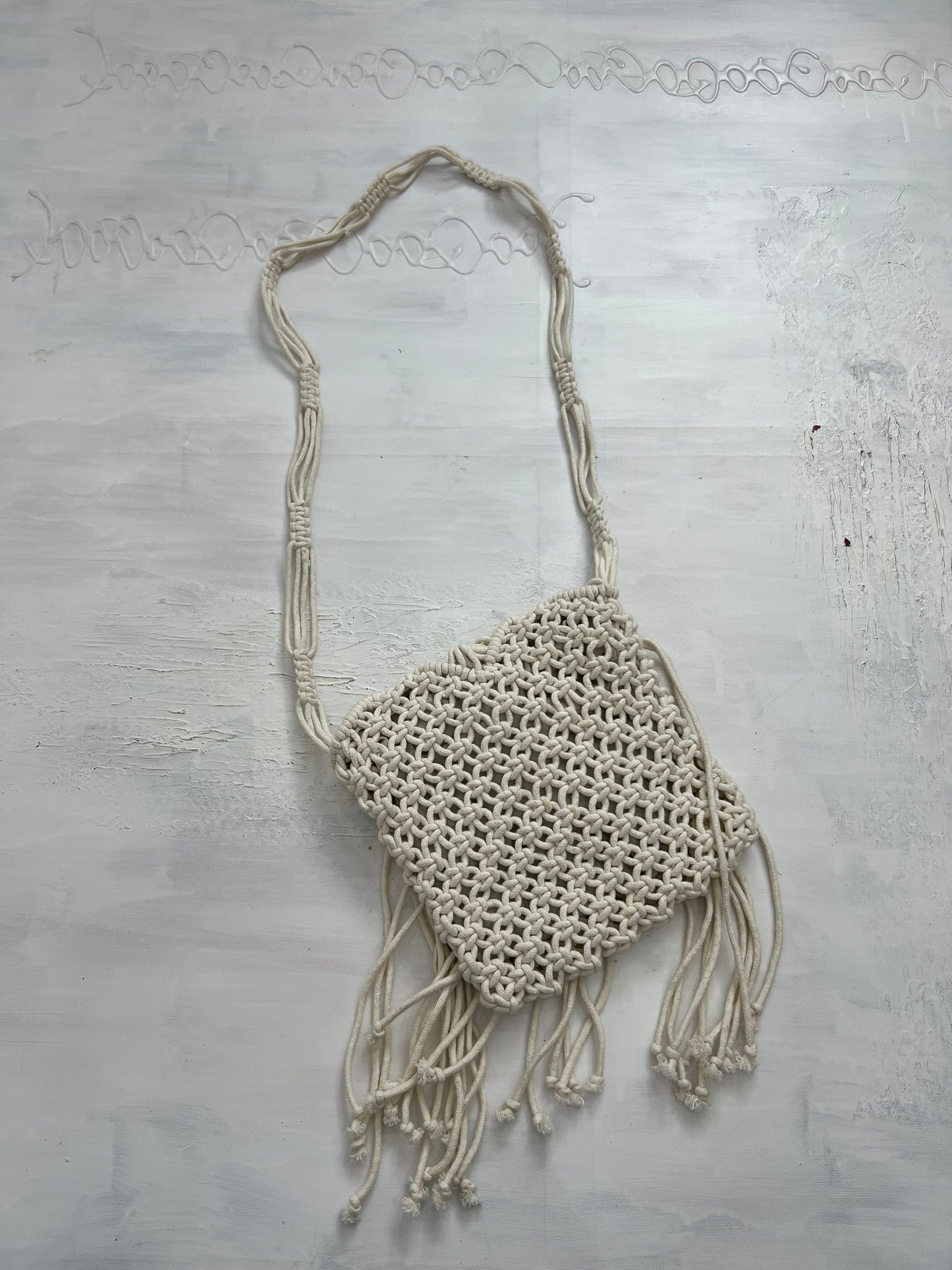 SUMMER SOLSTICE DROP | white crochet crossbody bag with tassels