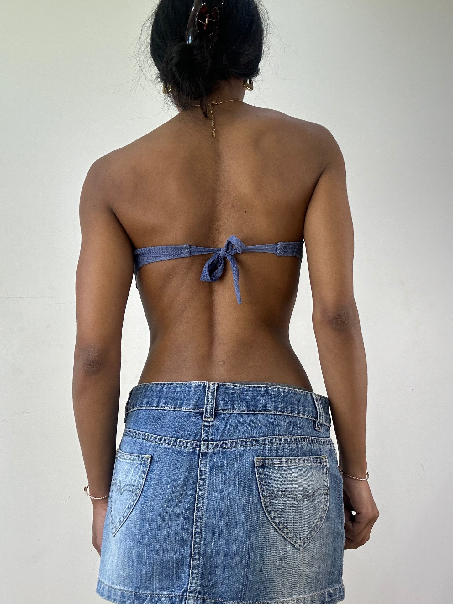vintage edit twenty-one | small blue bandeau bikini set