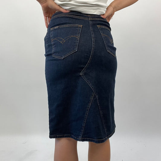 💻💚BEST PICKS | small dark denim midi skirt