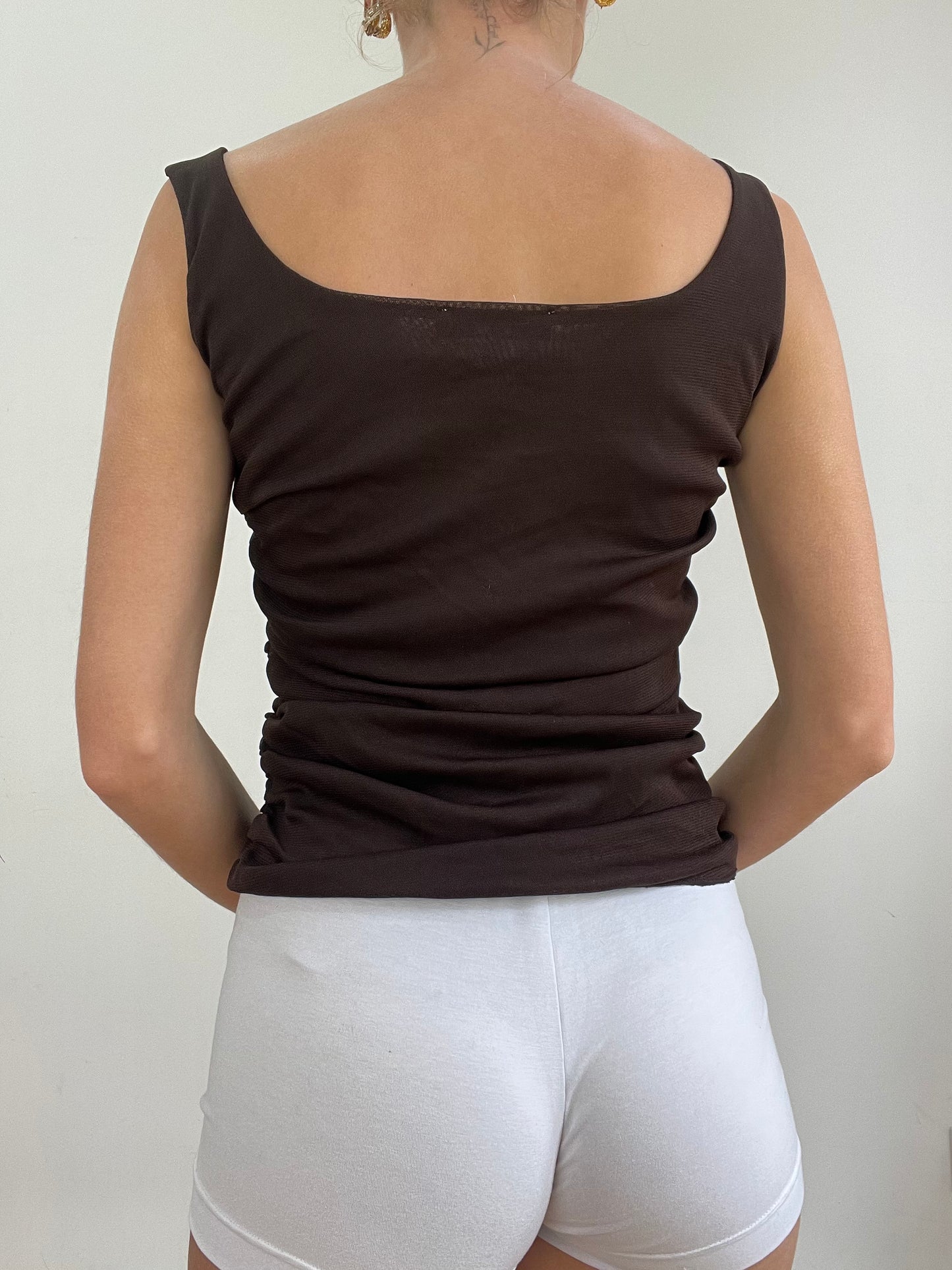 #342 SAMPLE SALE | small brown corset style top