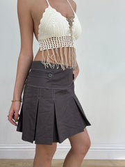 vintage edit seventeen | large brown orsay pleated skirt