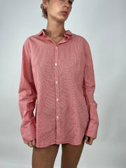 TAYLOR SWIFT DROP | large red benetton gingham button up shirt