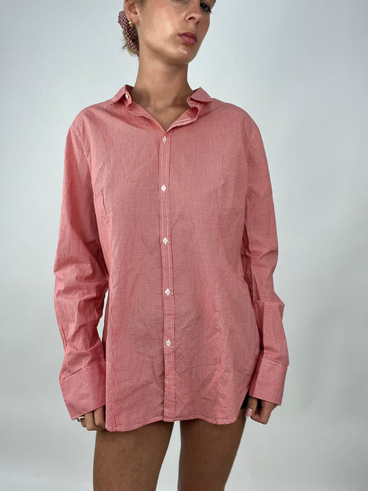TAYLOR SWIFT DROP | large red benetton gingham button up shirt