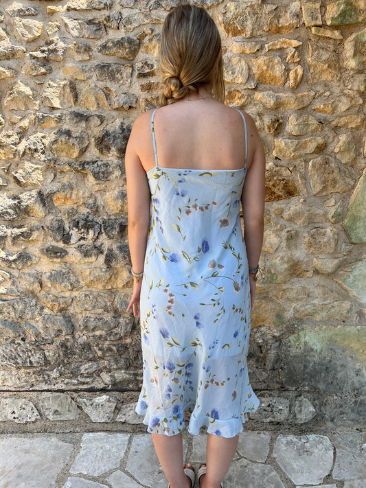 french summer drop | Midi Vestido de azul azul floral