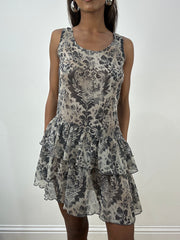 vintage edit: indie sleaze | extra small grey sisley midi dress
