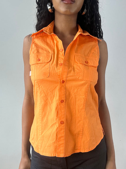 vintage edit twenty-three | medium orange yessica sleeveless shirt