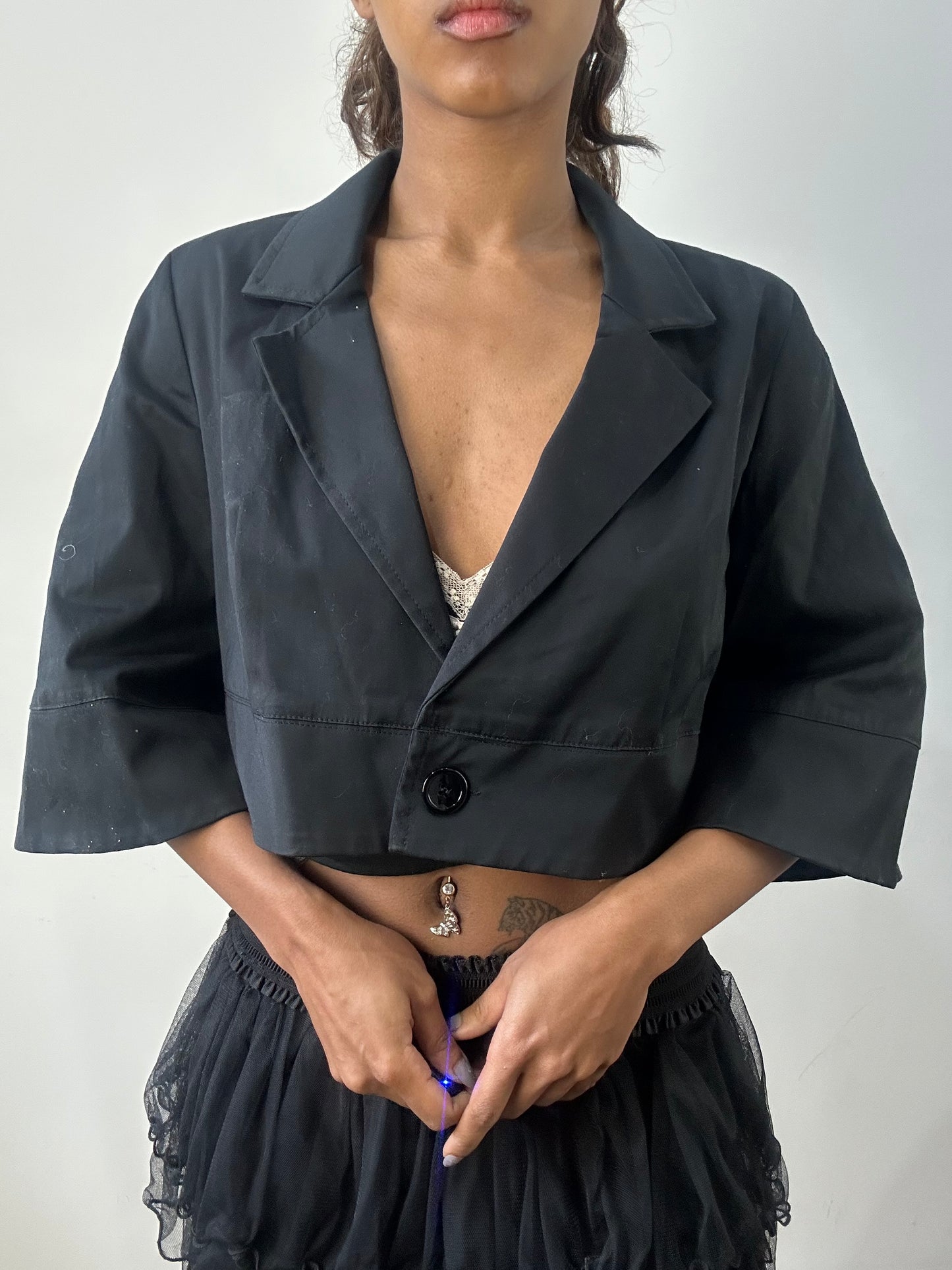 romantic grunge edit | small/medium black cropped jacket