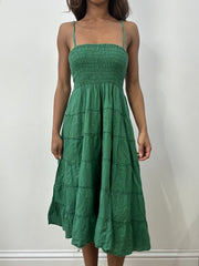 easter edit | small green ruched midi dress