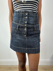 vintage edit eighteen | denim blue bandeau and mini skirt set