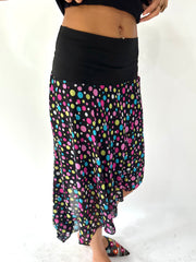 festival drop | صغيرة أسود غير متماثل polka dot midi سترة