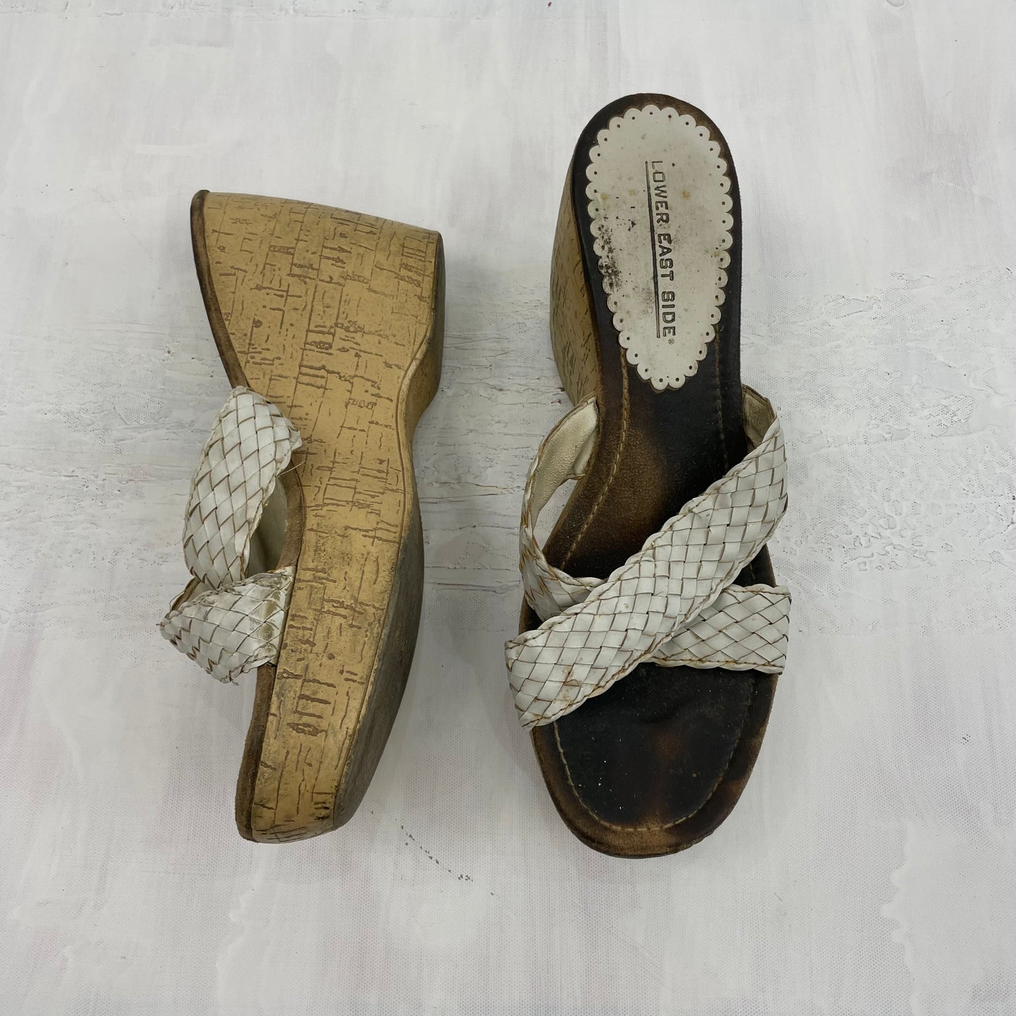 ⭐️PARIS HILTON DROP | white braided wedged sandals