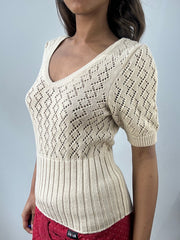 easter edit | small beige orsay knit short sleeve top