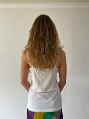 SATC drop | taille: M · couleur: blanc · article: haut · détails: volants + encolure + ligne