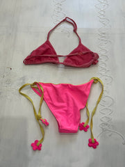 spring edit | pink floral bikini top and bikini bottoms
