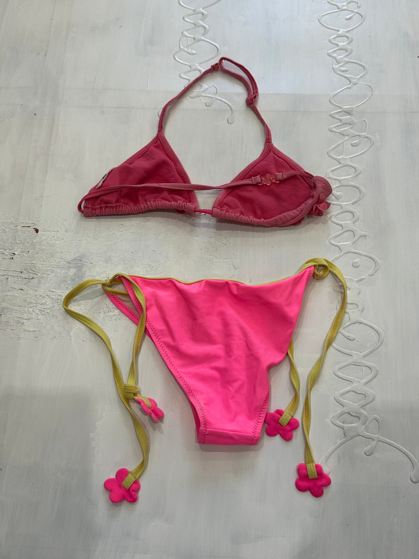 spring edit | pink floral bikini top and bikini bottoms