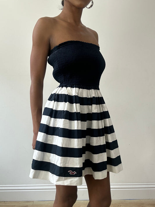 💚Vintage editar treinta y uno | medio azul marino antiguo hollister bandeau mini vestido