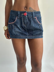 summermaxxing drop | extra small blue denim gingham mini skirt