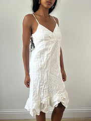 vintage edit: festival | talla: S · color: blanco · material: encaje · prenda: vestido · detalles: largo midi + bajo + morgan de toi