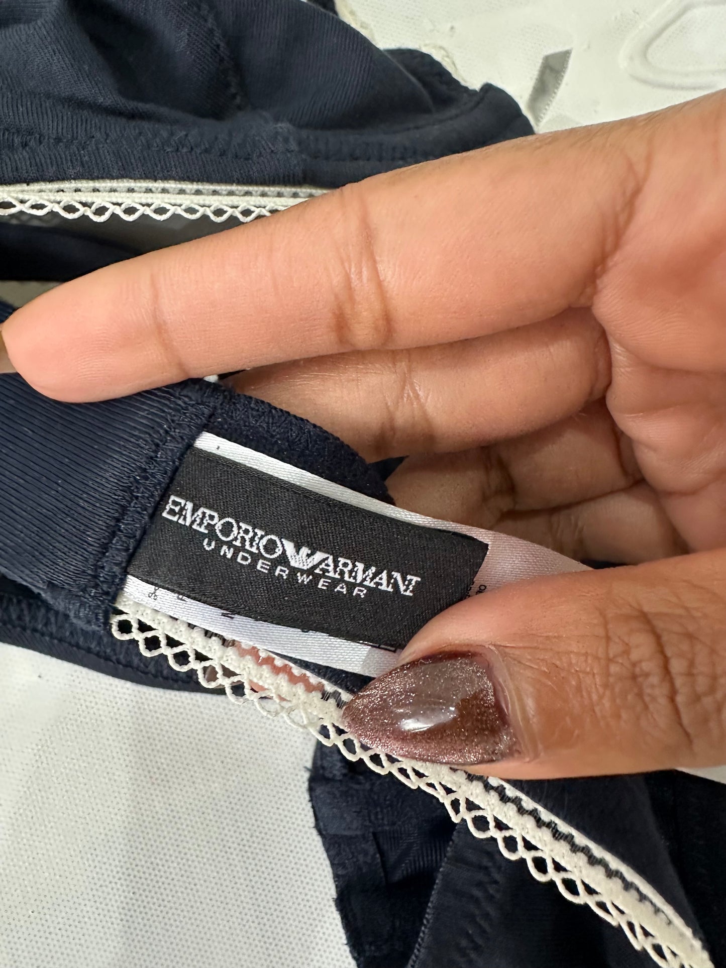 vintage edit: valentine’s day | small black armani lace trim bra