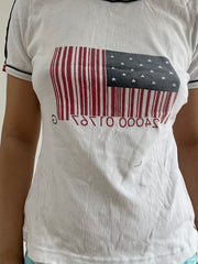 ‼️ | small white print t-shirt top