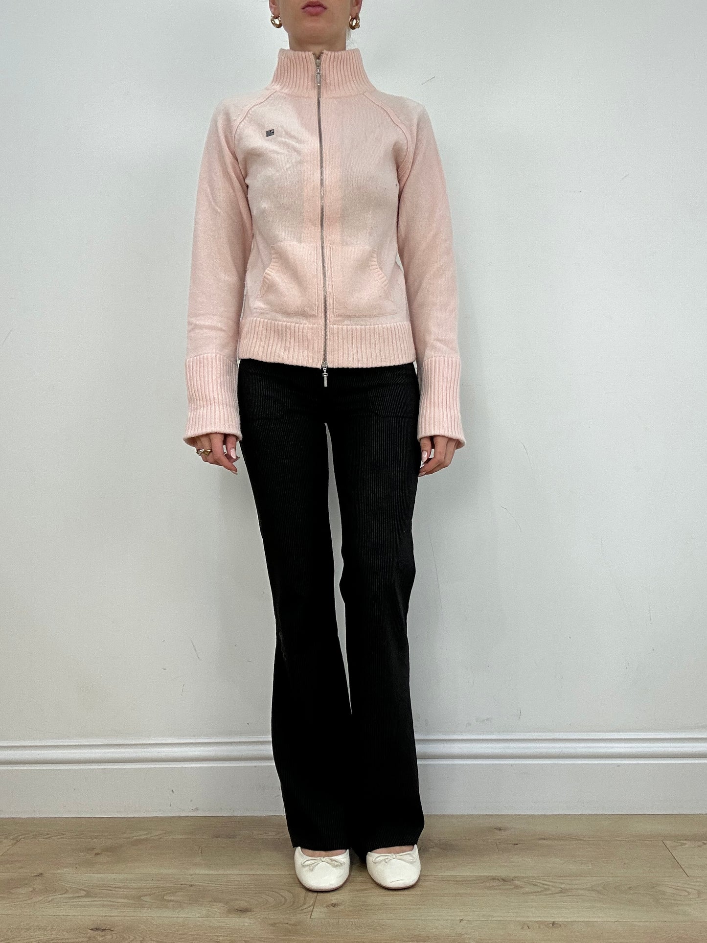vintage edit seven | medium baby pink polo jeans dual zip jumper