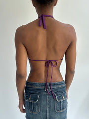 summermaxxing drop | small purple striped bikini top