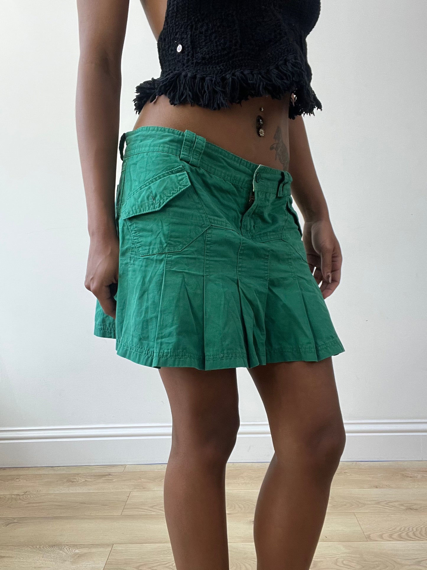 BEST PICKS | medium green pleated mini skirt