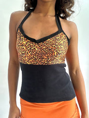 BESTE PICKS | kleines schwarz gemustertes Neckholder-Top