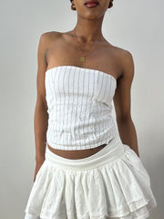 💻‼️ white pinstripe corset style bandeau