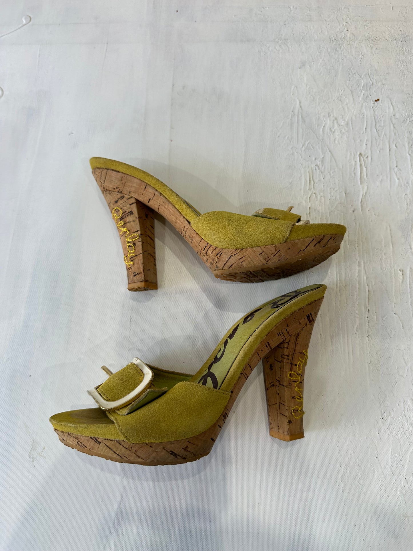 ⭐️BEST PICKS | UK 3 green replay wedge heels with white logo buckle