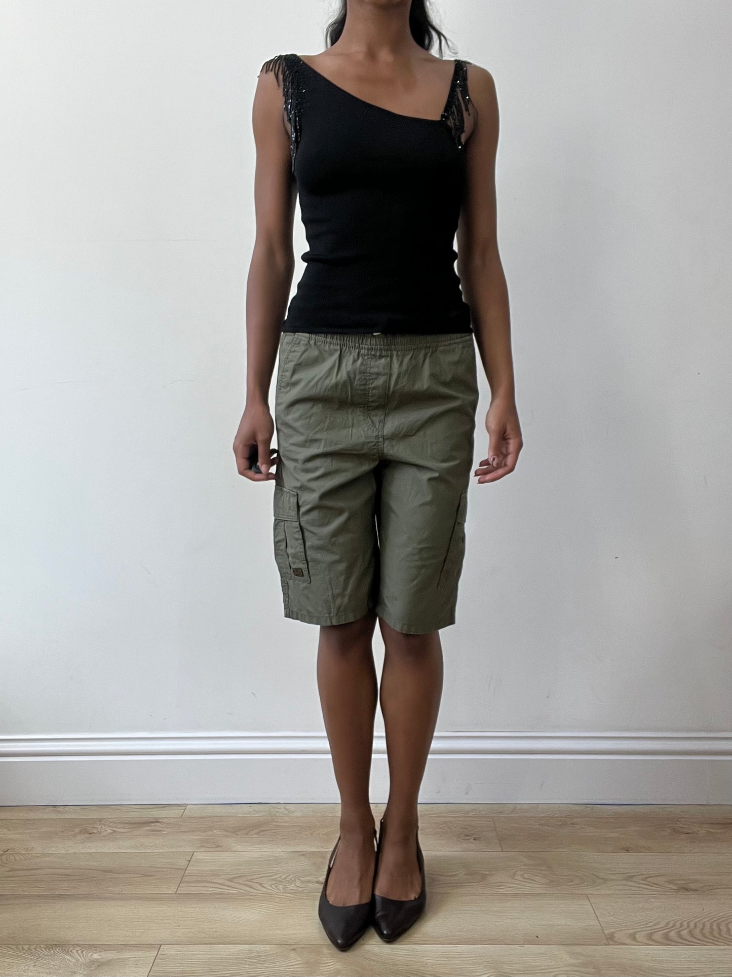 BEST PICKS | small black asymmetric top with beading detail