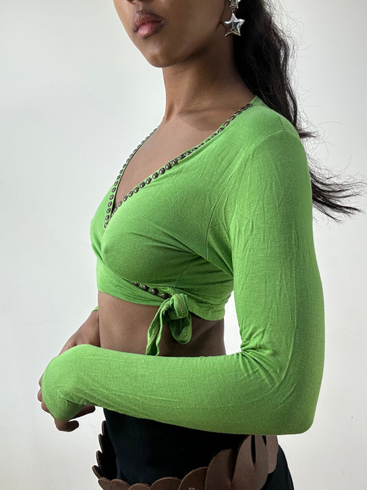 BEST PICKS | small green long sleeve wrap top
