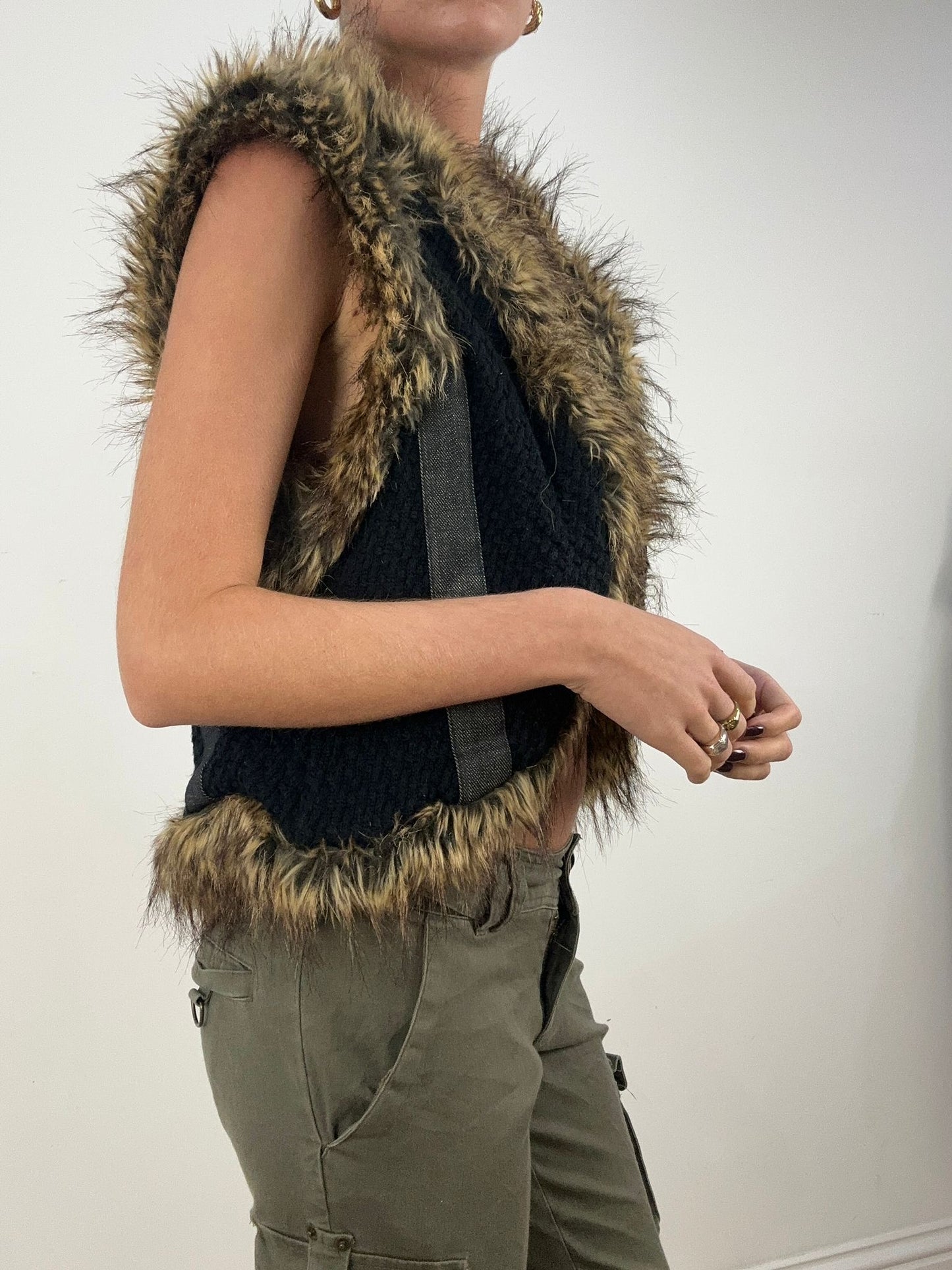 💚 BONFIRE NIGHT | medium black and brown fur gilet